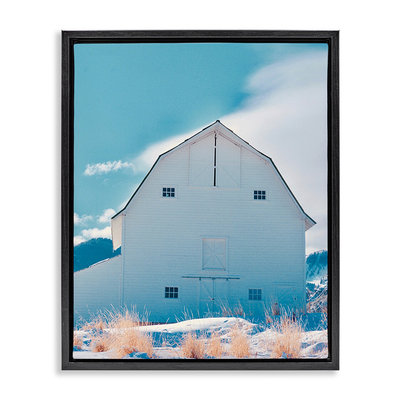 Stupell Industries Niveous Winter Barn Framed Floater Canvas Wall Art Design by Ashley Singleton
